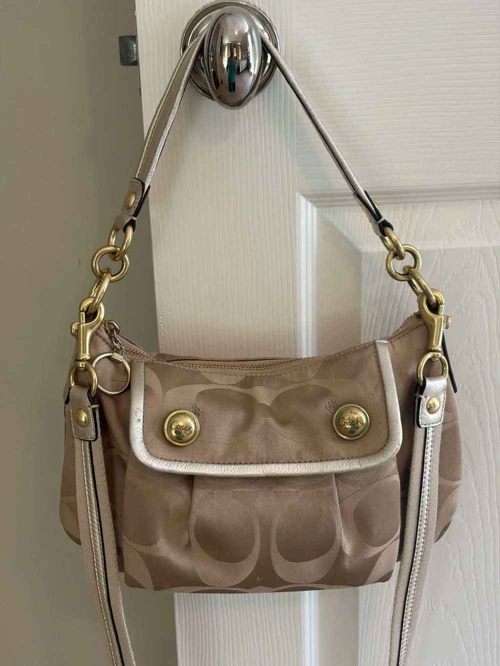 Coach Poppy Signature Sateen Groovy Bag (Style #13833)